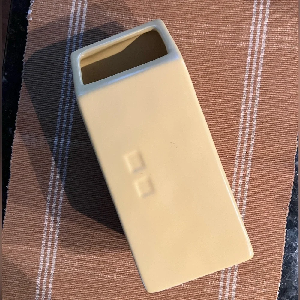 2/$30 Rae Dunn Buttery Yellow Blessed Home Vase 9”x4.25”x3.75” NWT